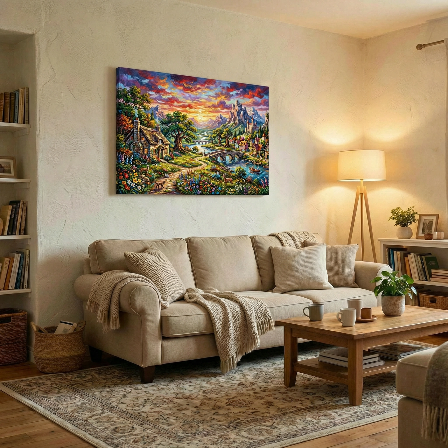 Ryscerska wioska - Obraz na płótnie na ścianę do salonu lub sypialni