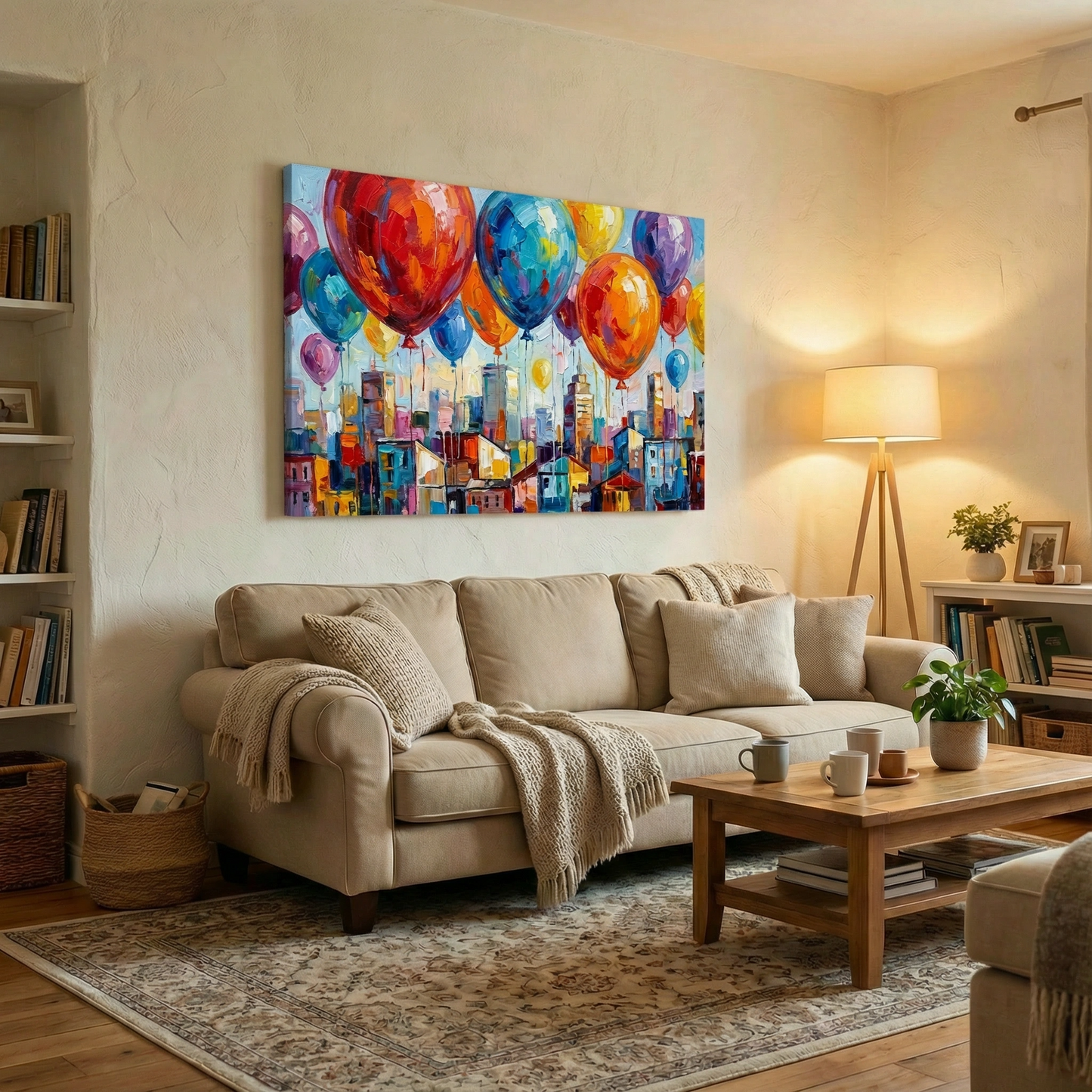 Balonowy świat - Obraz na płótnie na ścianę do salonu lub sypialni