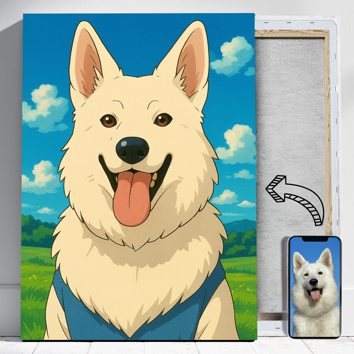 Pies jak z anime - Portret psa ze zdjęcia na zamówienie