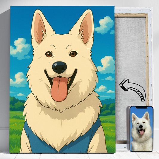 Pies jak z anime - Portret psa ze zdjęcia na zamówienie