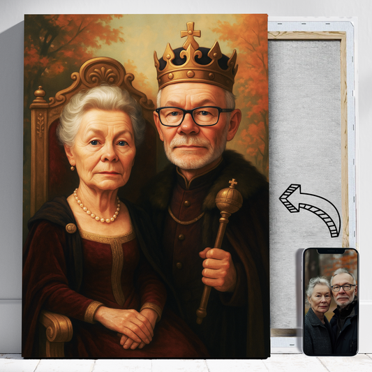 Królestwo babci i dziadka - Portret ze zdjęcia pomysł na prezent