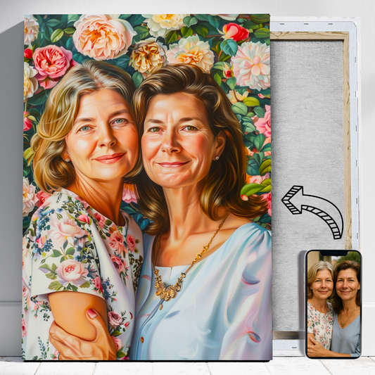 Ogród z mamą jak namalowany - Portret ze zdjęcia na prezent dla kobiety