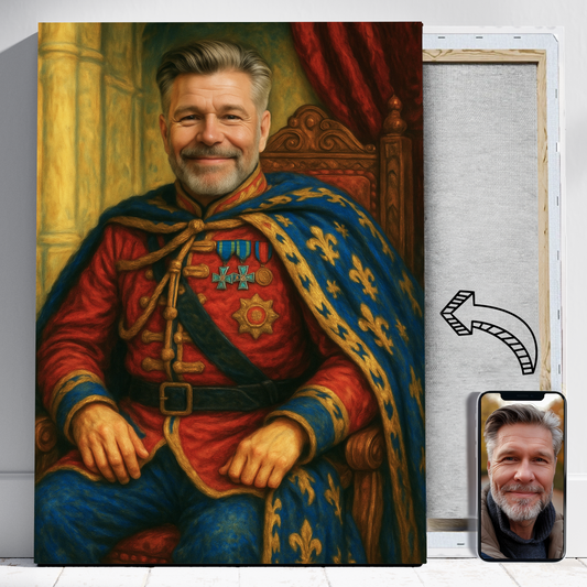 Obraz władcy na swoim tronie - Portret ze zdjęcia na prezent dla mężczyzny