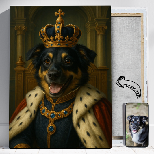 Król jak z muzeum - Portret psa ze zdjęcia na zamówienie