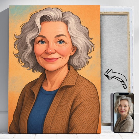 Kobieta w stylu graficznym - Portret ze zdjęcia na prezent dla kobiety