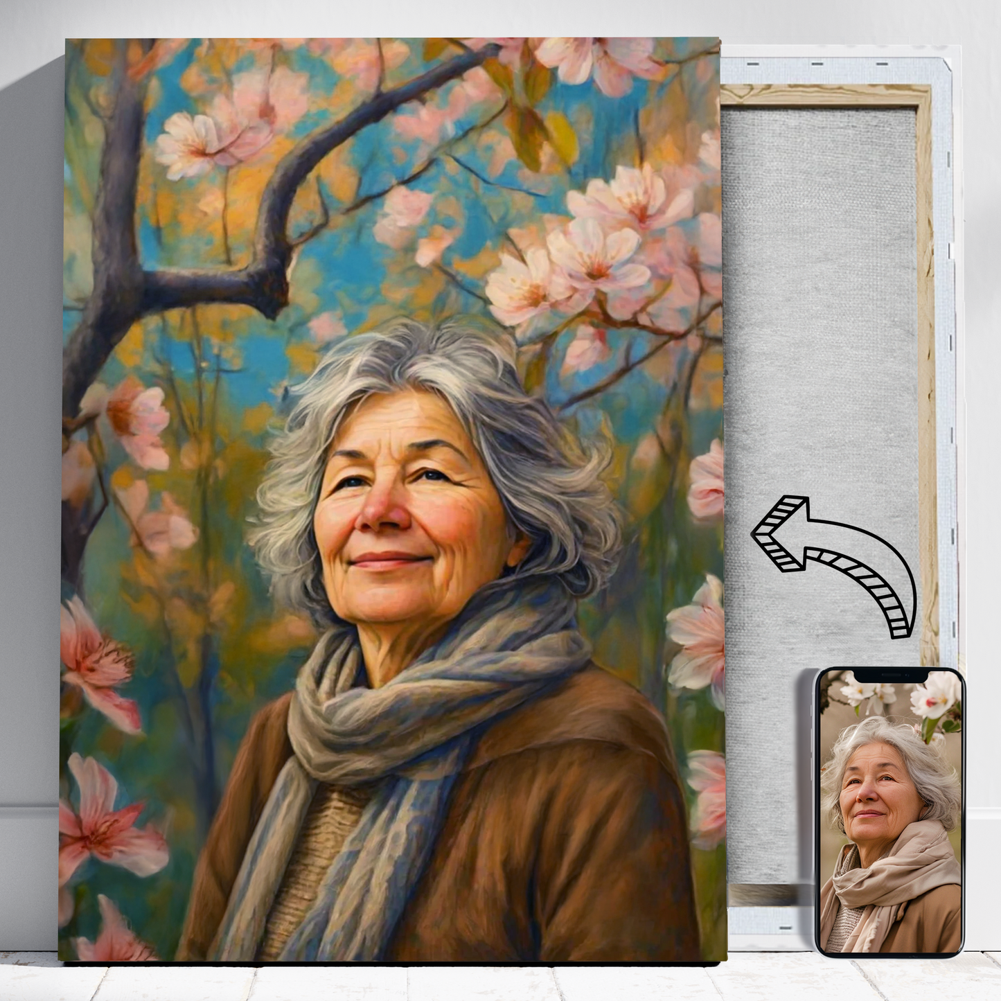 Park babci jak malowany - Portret ze zdjęcia na prezent dla kobiety