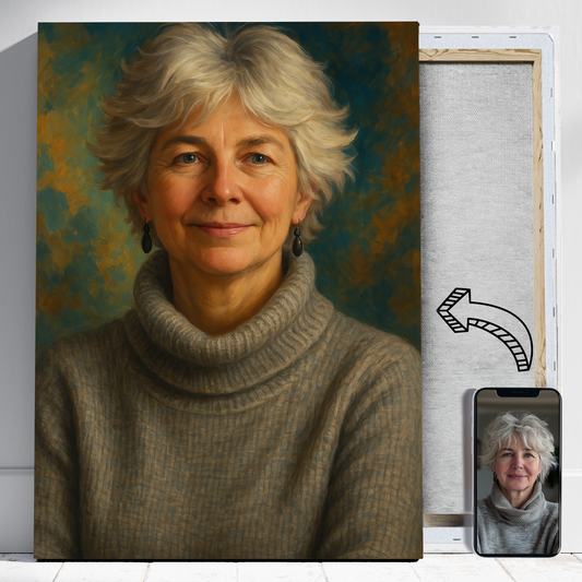 Mama jak malowana - Portret ze zdjęcia na prezent dla kobiety