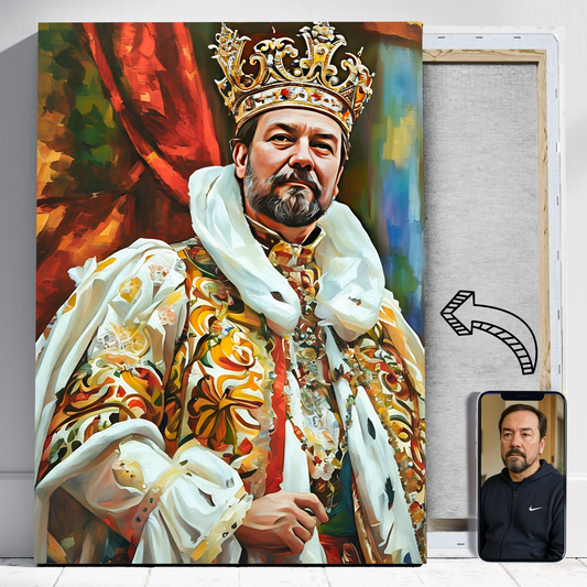 Dobry król jak namalowany - Portret ze zdjęcia na prezent dla mężczyzny
