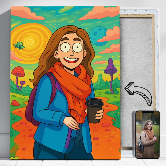 Animowany serial siostry - Portret ze zdjęcia na prezent dla kobiety