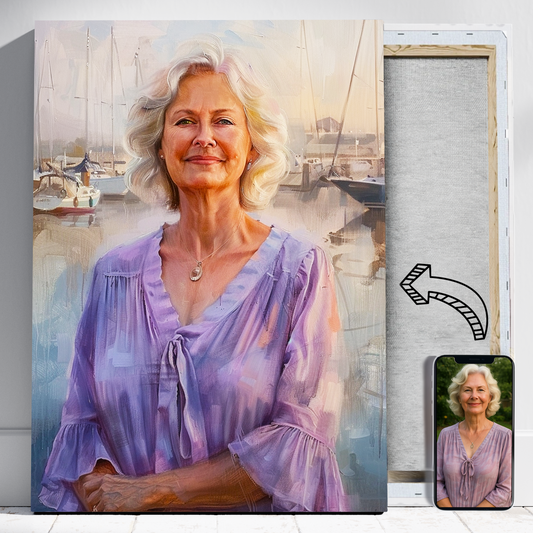 Port mamy ala malowany - Portret ze zdjęcia na prezent dla kobiety