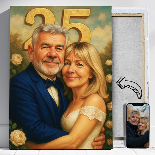 Rocznica ślubu rodziców - Portret ze zdjęcia pomysł na prezent