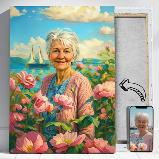 Port mamy jak namalowany - Portret ze zdjęcia na prezent dla kobiety