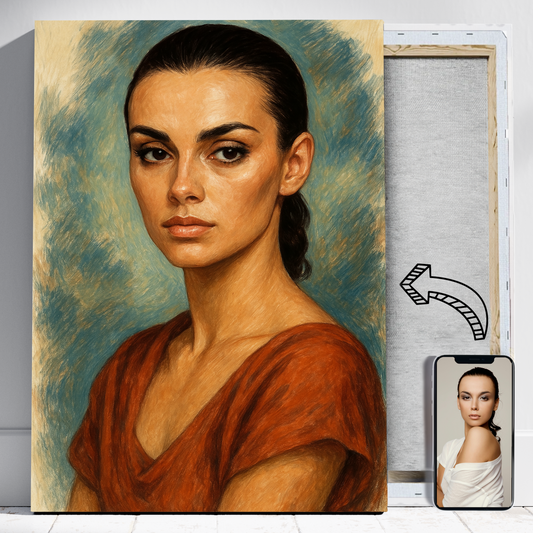 Kobieta jak narysowana - Portret ze zdjęcia na prezent dla kobiety