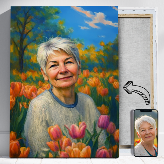 Łąka mamy jak malowana - Portret ze zdjęcia na prezent dla kobiety