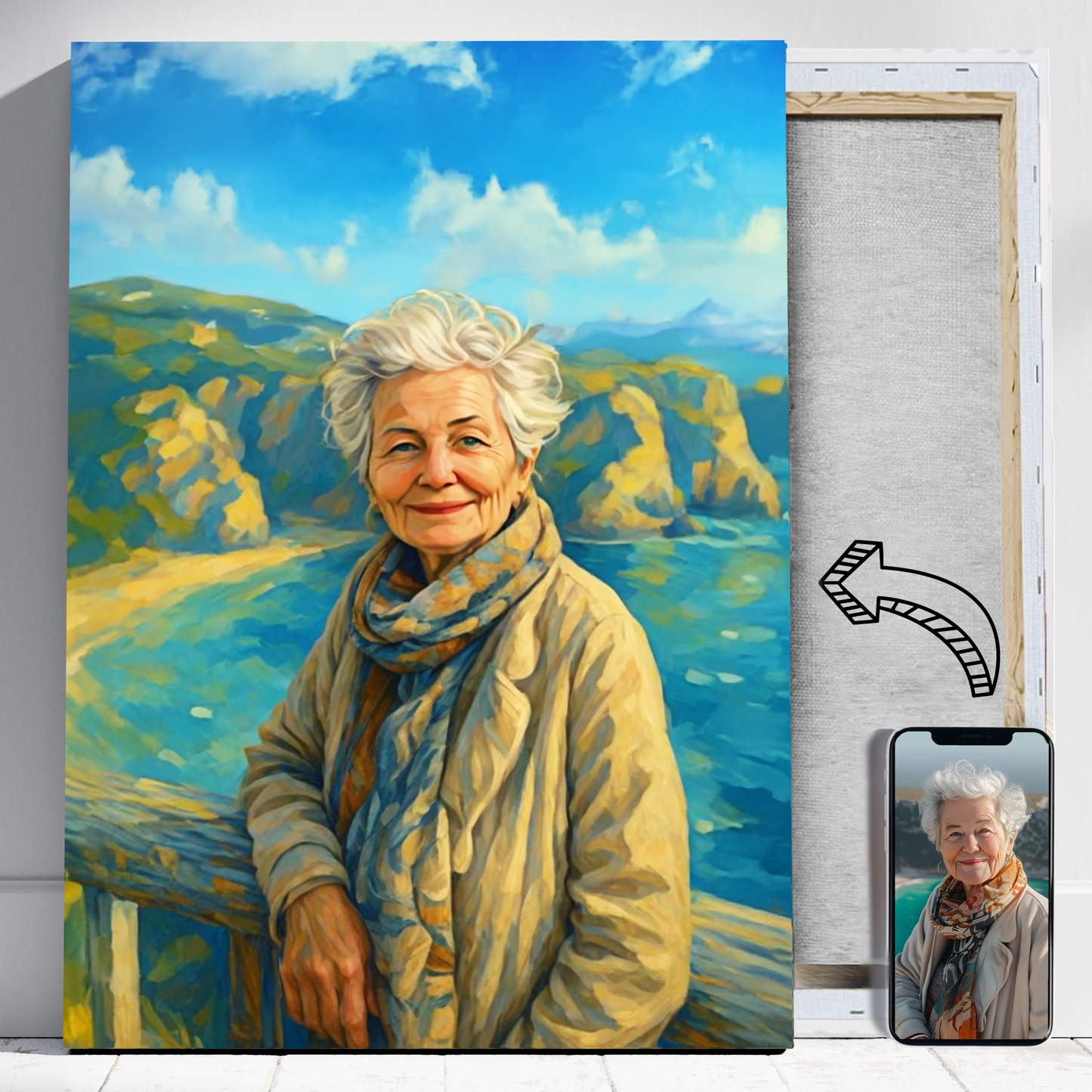 Wakacje mamy jak malowane - Portret ze zdjęcia na prezent dla kobiety