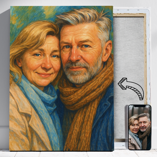 Para jak narysowana - Portret ze zdjęcia pomysł na prezent