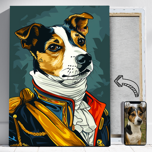Poważny major - Portret psa ze zdjęcia na zamówienie