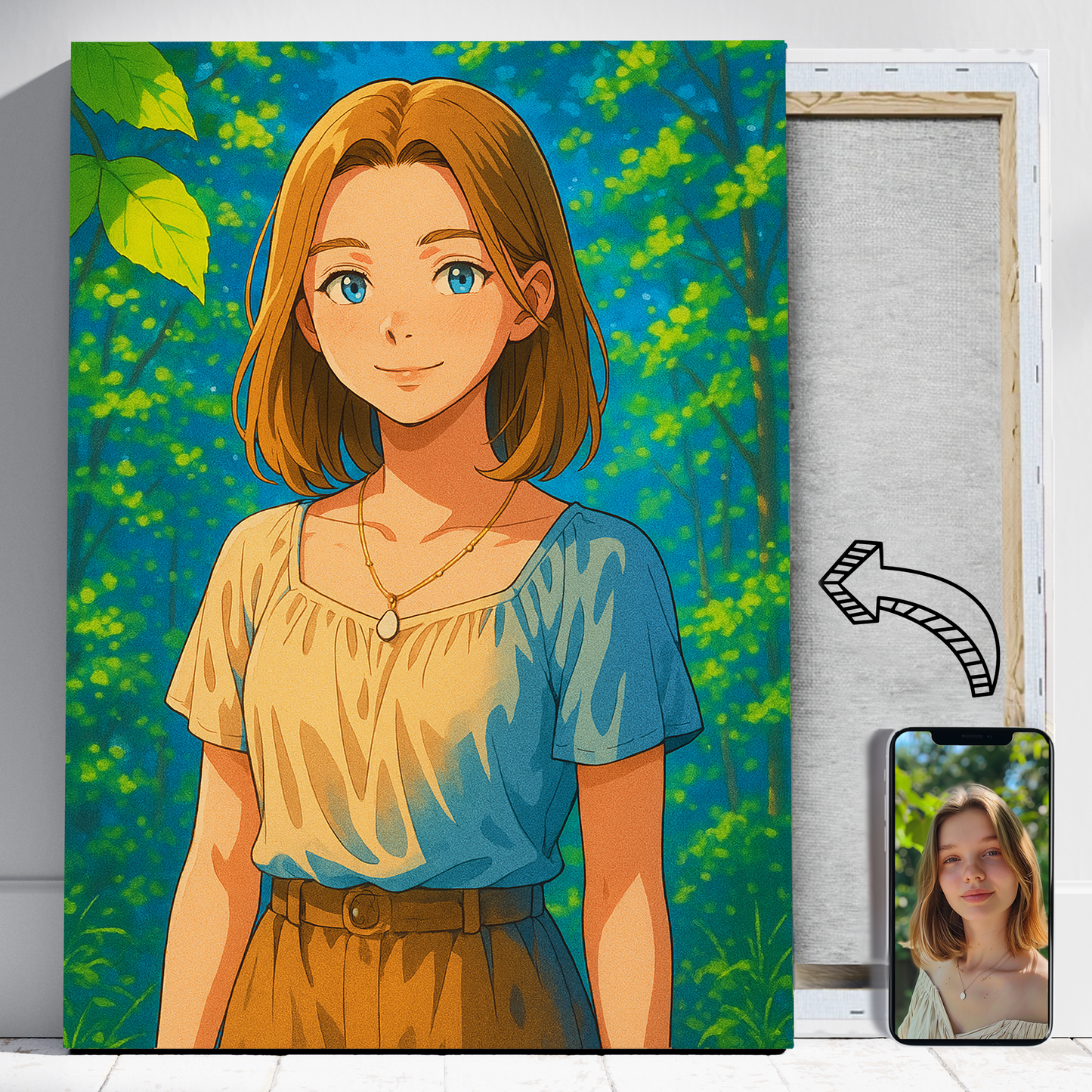 Dziewczyna jak z anime - Portret ze zdjęcia na prezent dla kobiety