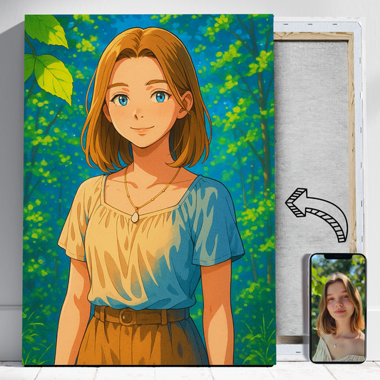Dziewczyna jak z anime - Portret ze zdjęcia na prezent dla kobiety