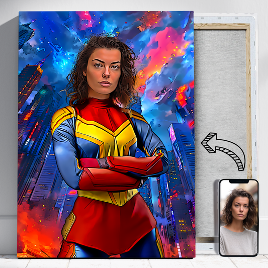 Superbohaterka - Portret ze zdjęcia na prezent dla kobiety