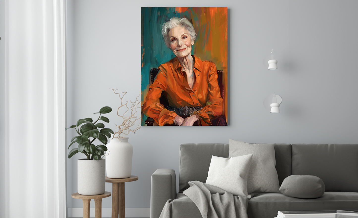 Elegancka kobieta jak namalowana - Portret ze zdjęcia na prezent dla kobiety
