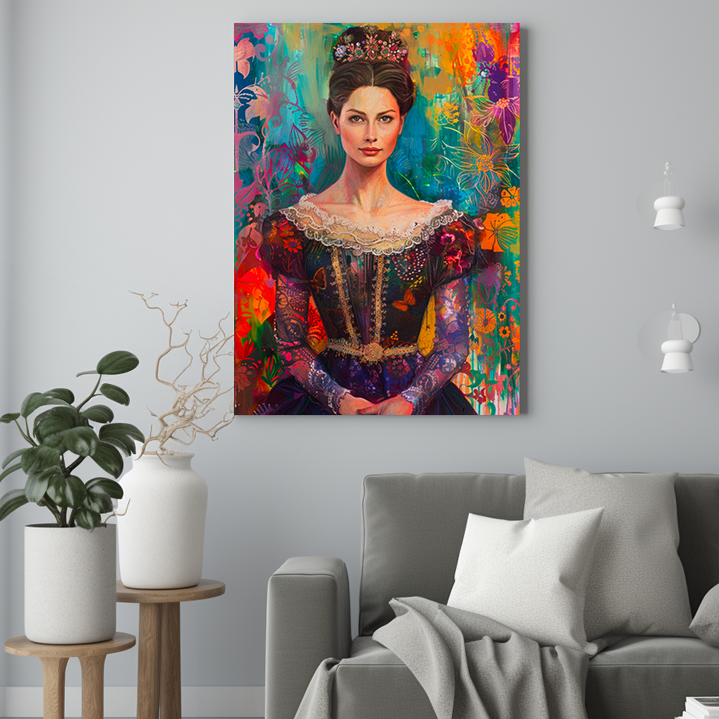 Kolorowa królowa - Portret ze zdjęcia na prezent dla kobiety