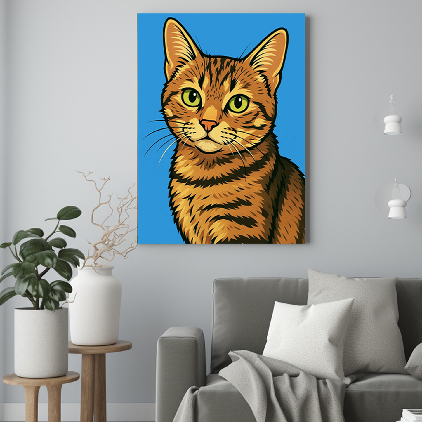 Graficzny kot w stylu ilustracyjnym - Portret kota ze zdjęcia na zamówienie