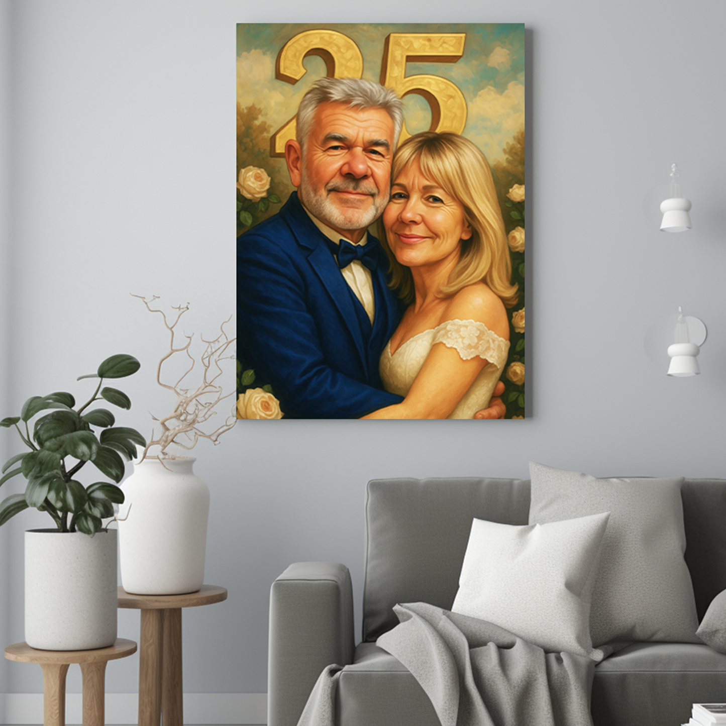 Rocznica ślubu rodziców - Portret ze zdjęcia pomysł na prezent