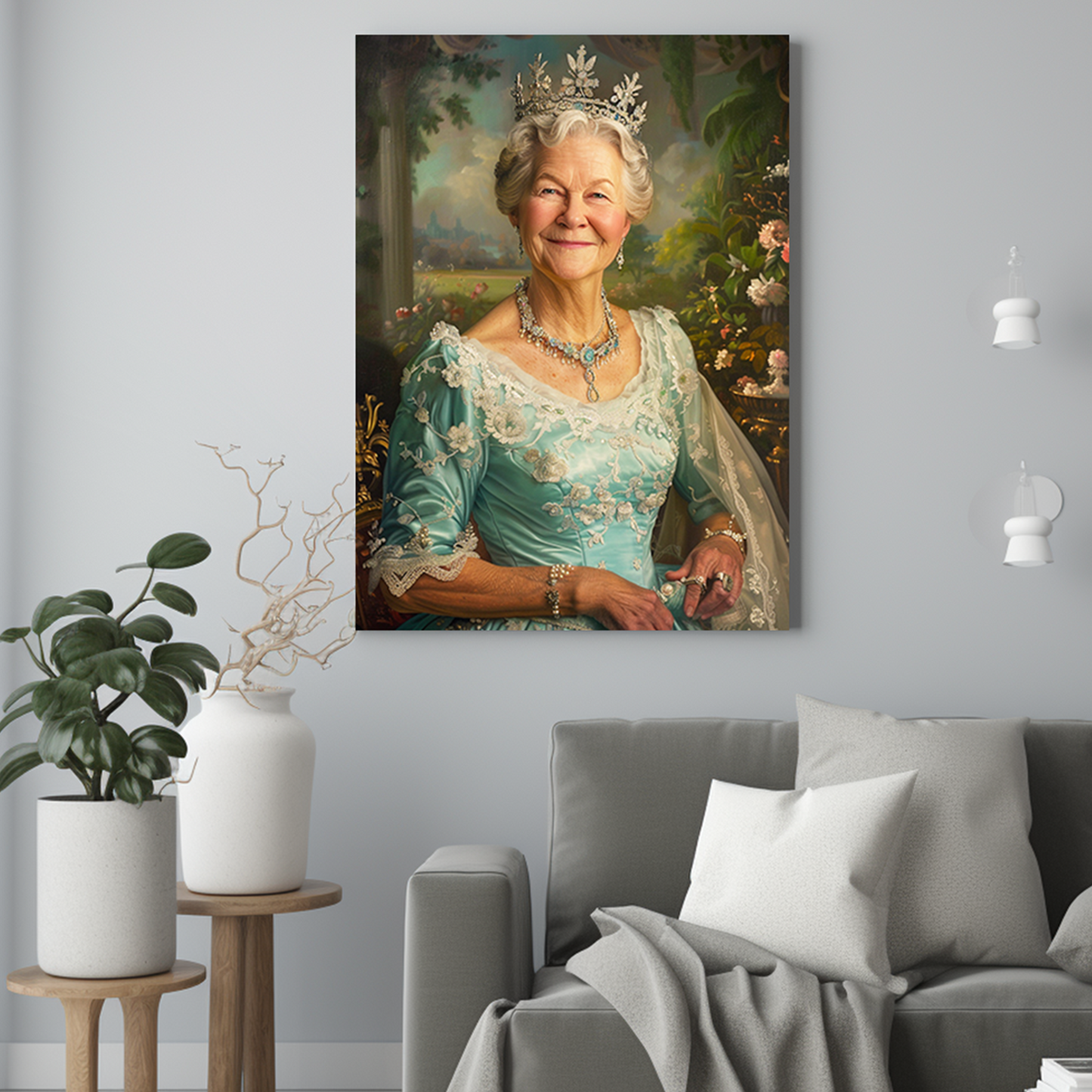 Uśmiechnięta królowa mama - Portret ze zdjęcia na prezent dla kobiety