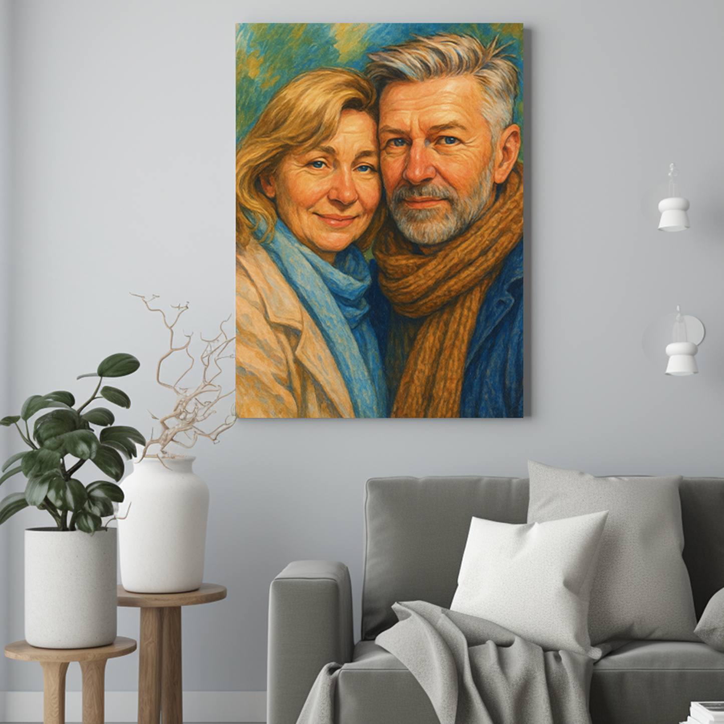 Para jak narysowana - Portret ze zdjęcia pomysł na prezent