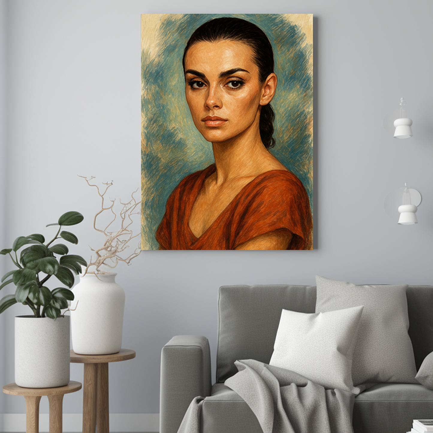 Kobieta jak narysowana - Portret ze zdjęcia na prezent dla kobiety
