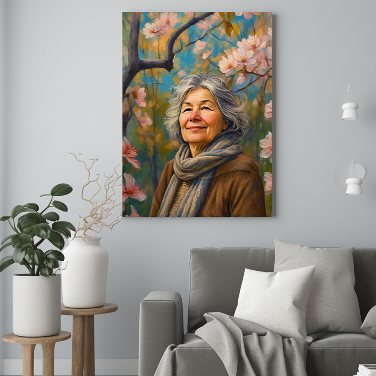 Park babci jak malowany - Portret ze zdjęcia na prezent dla kobiety