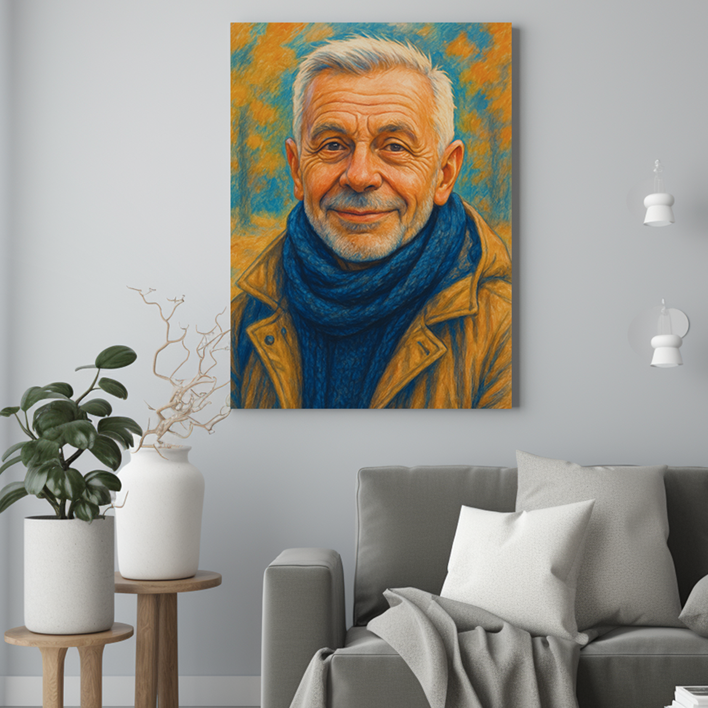 Obraz taty jak narysowany - Portret ze zdjęcia na prezent dla mężczyzny
