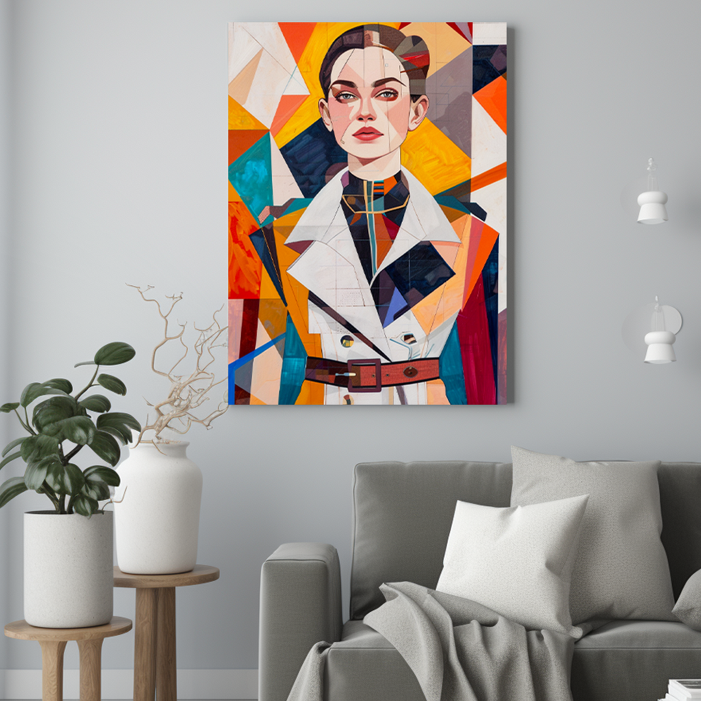 Kobieta w stylu kubistycznym - Portret ze zdjęcia na prezent dla kobiety