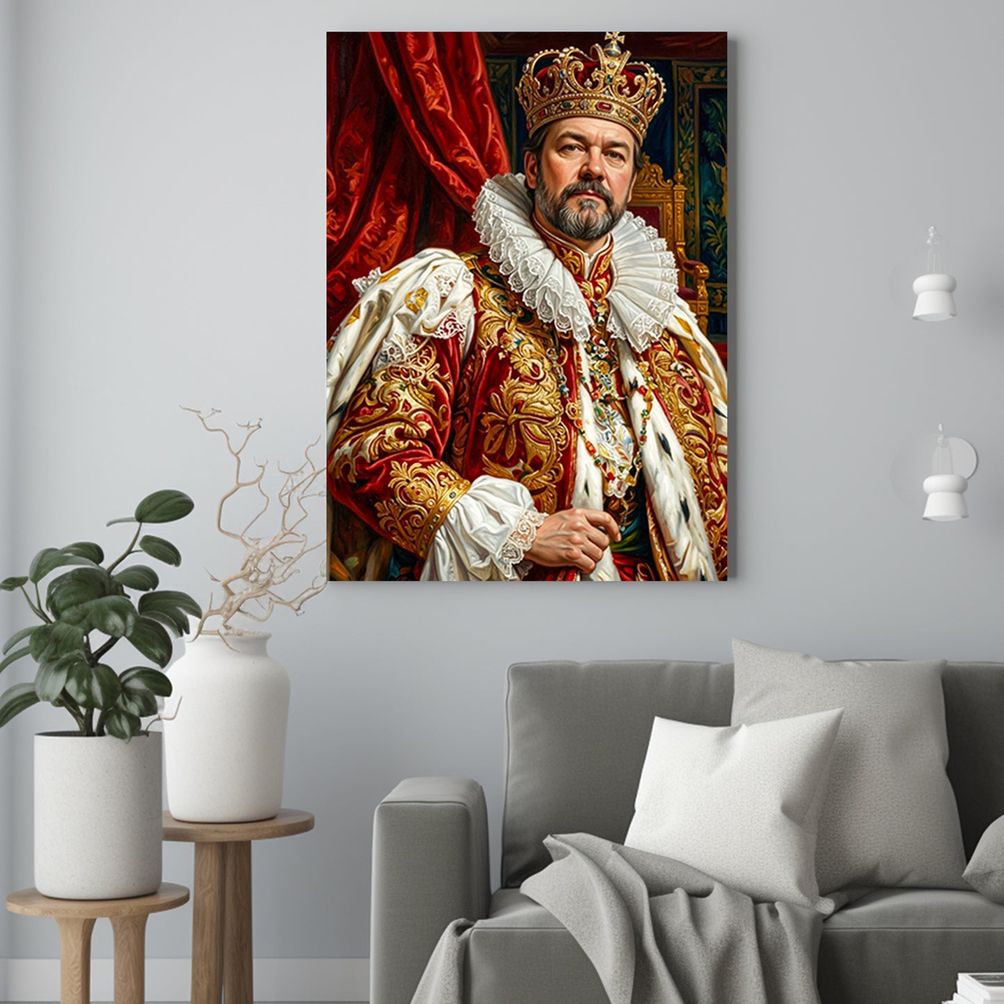 Dobry król jak namalowany - Portret ze zdjęcia na prezent dla mężczyzny