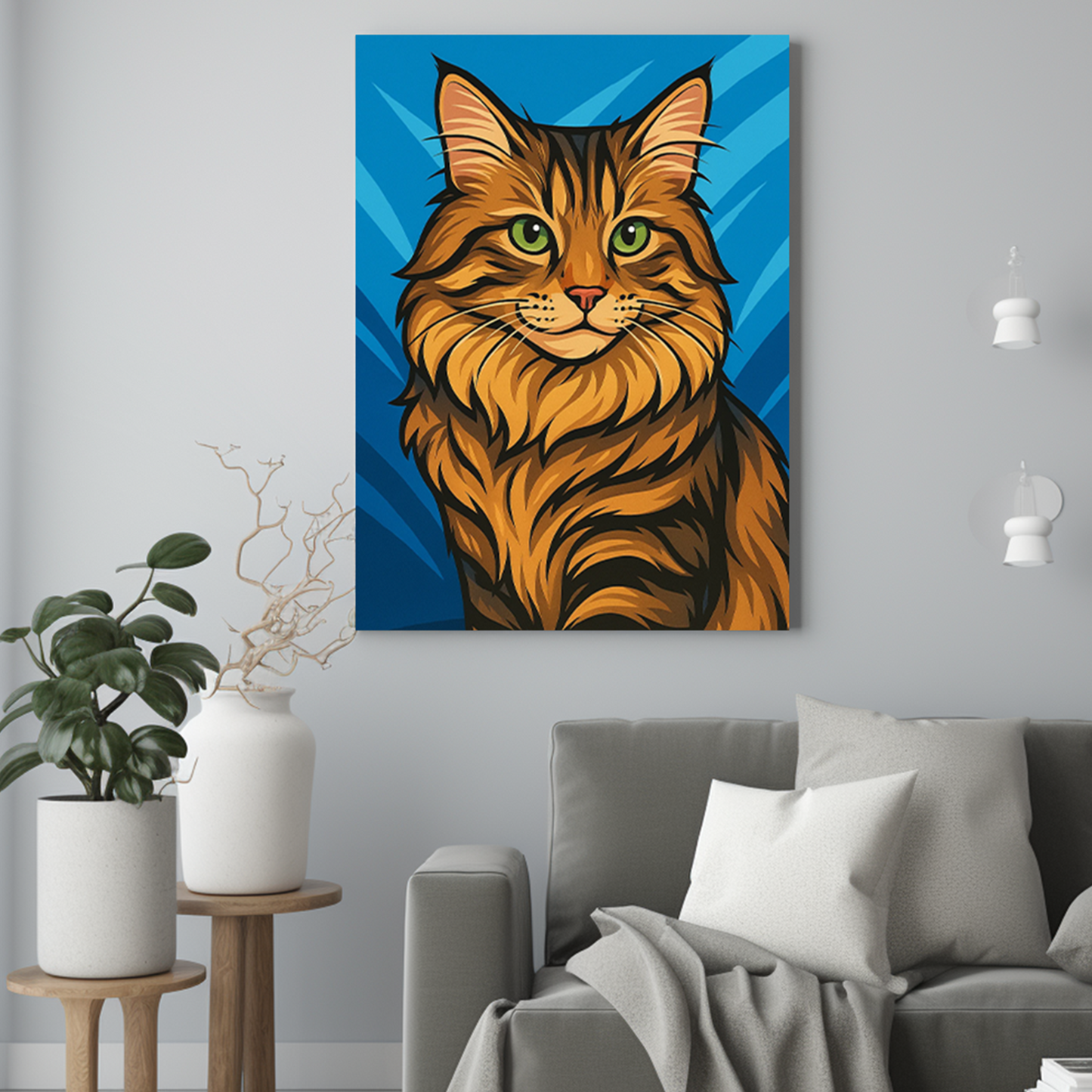 Kot w stylu ilustracyjnym - Portret kota ze zdjęcia na zamówienie