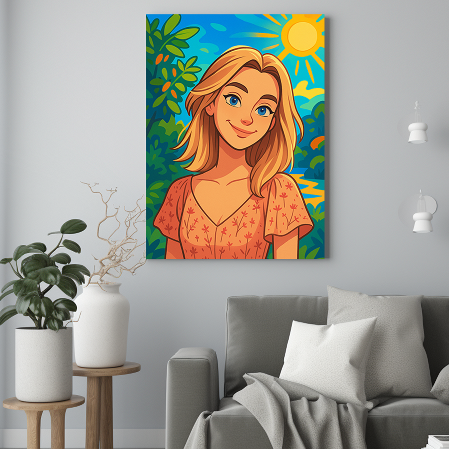 Dziewczyna jak z kreskówki - Portret ze zdjęcia na prezent dla kobiety