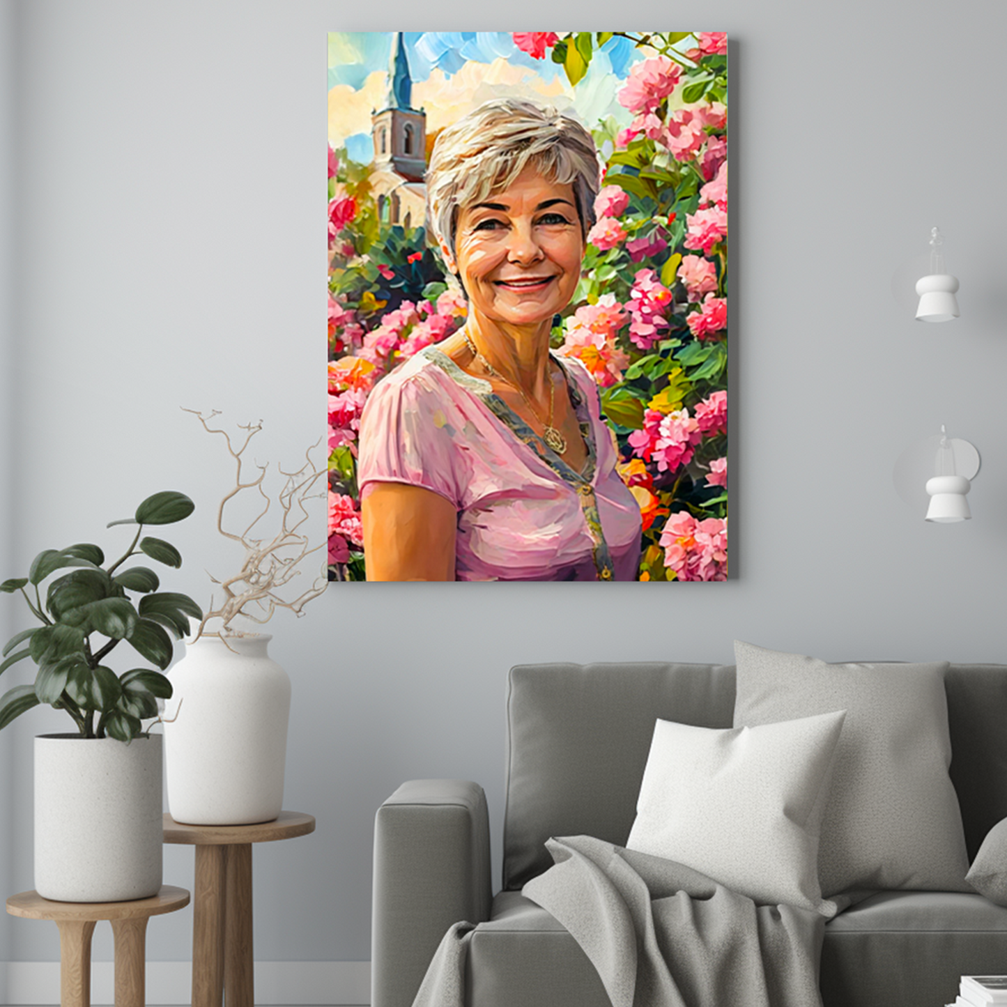 Ogród mamy jak malowany - Portret ze zdjęcia na prezent dla kobiety