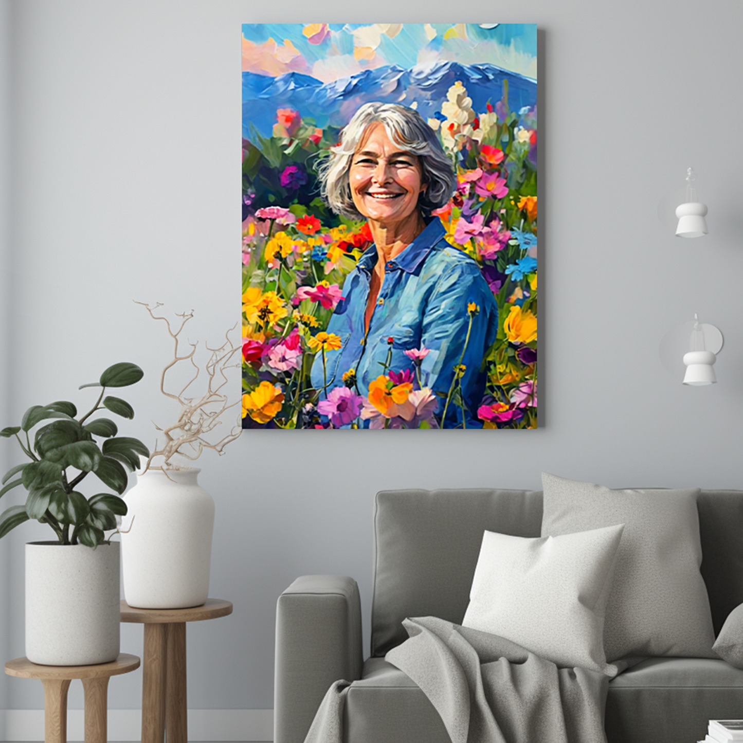 Mama w górach jak malowana - Portret ze zdjęcia na prezent dla kobiety