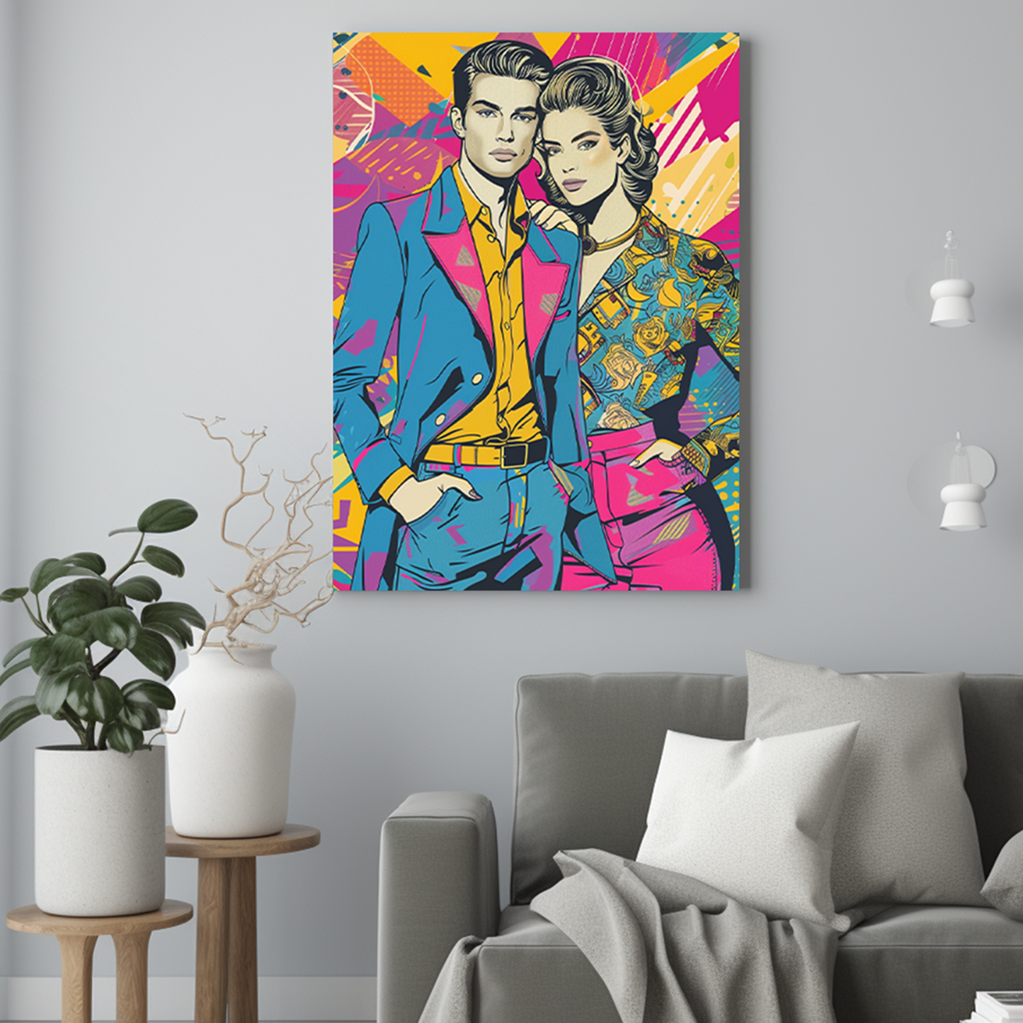 Para jak z lat 70 - Portret ze zdjęcia pomysł na prezent