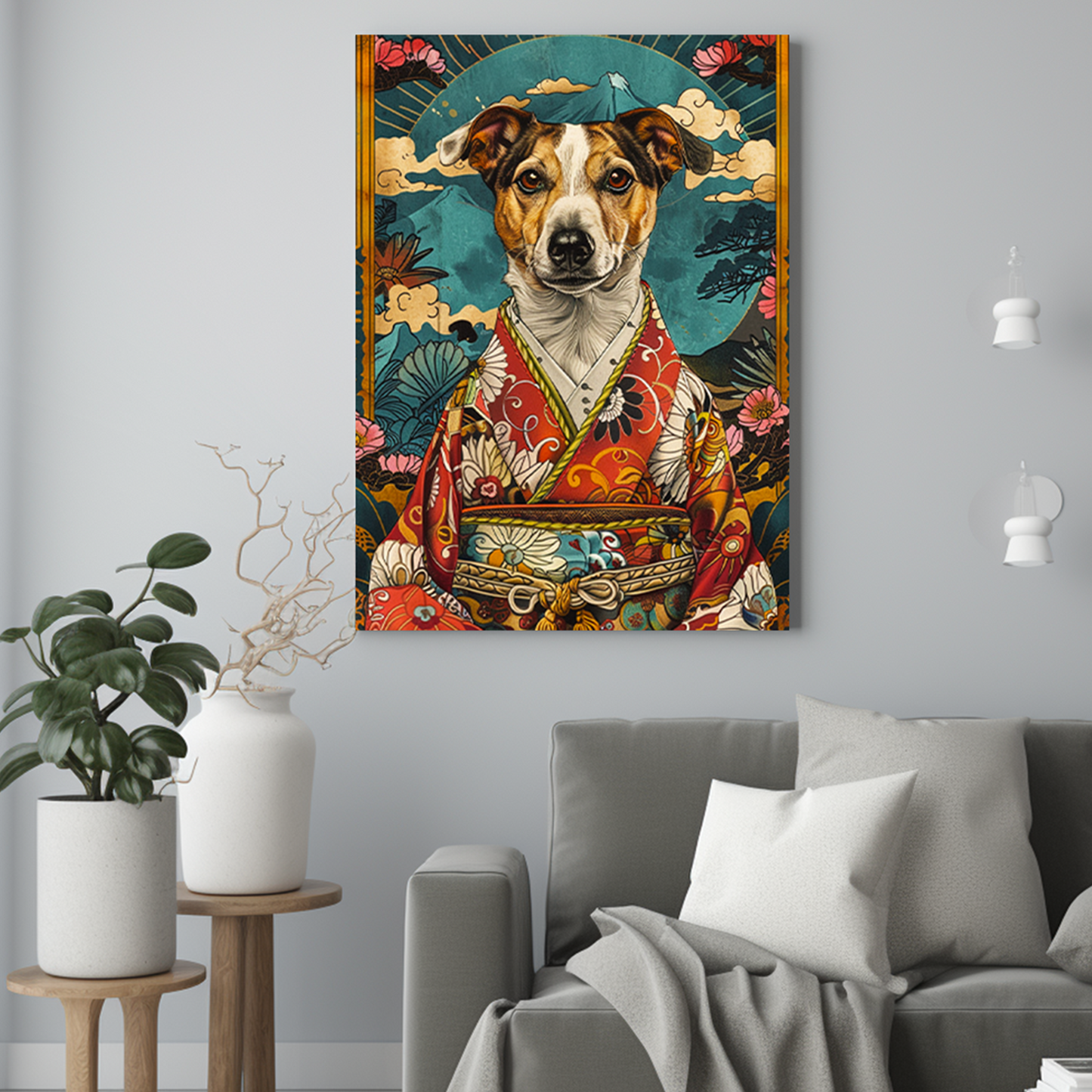 Pies w stylu japońskim - Portret psa ze zdjęcia na zamówienie