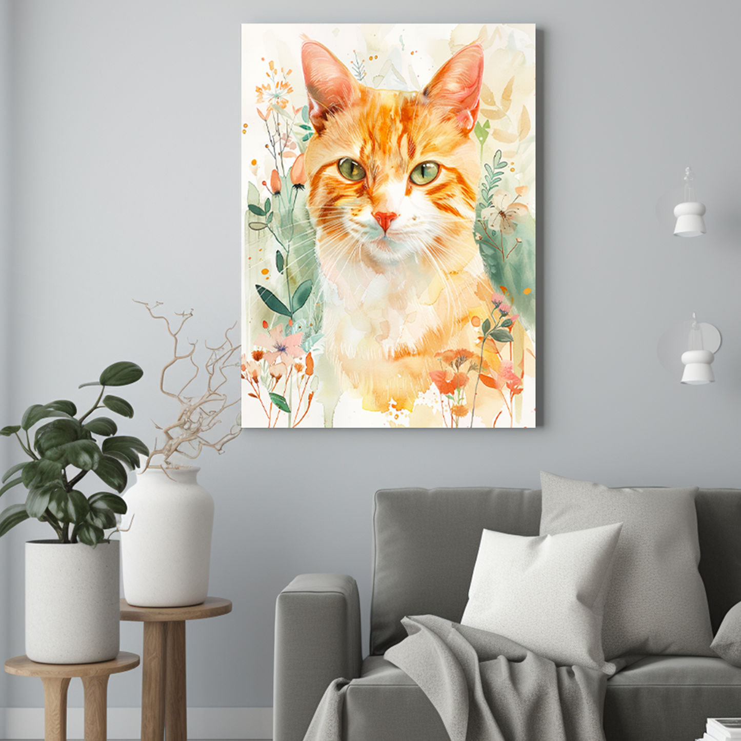 Kotek jak malowany akwarelami - Portret kota ze zdjęcia na zamówienie