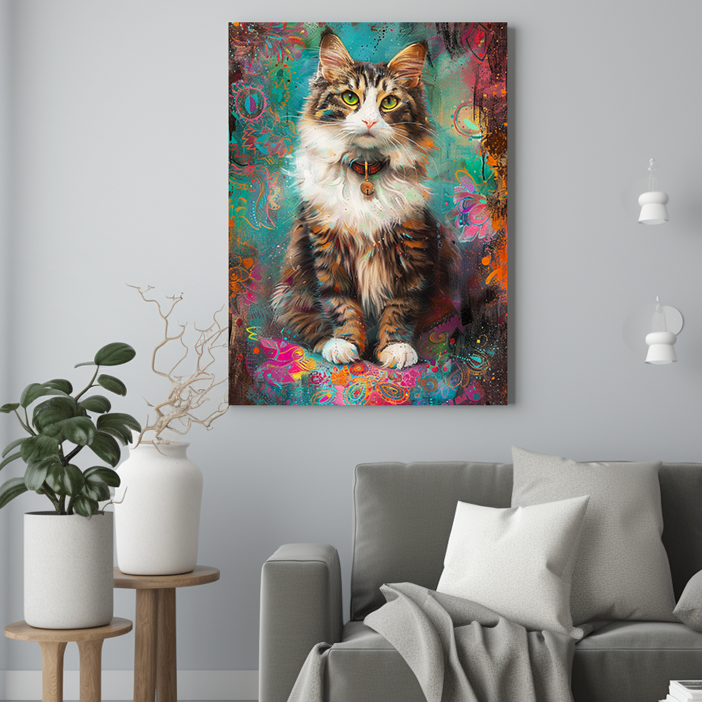 Kot w ciekawym stylu graficznym - Portret kota ze zdjęcia na zamówienie