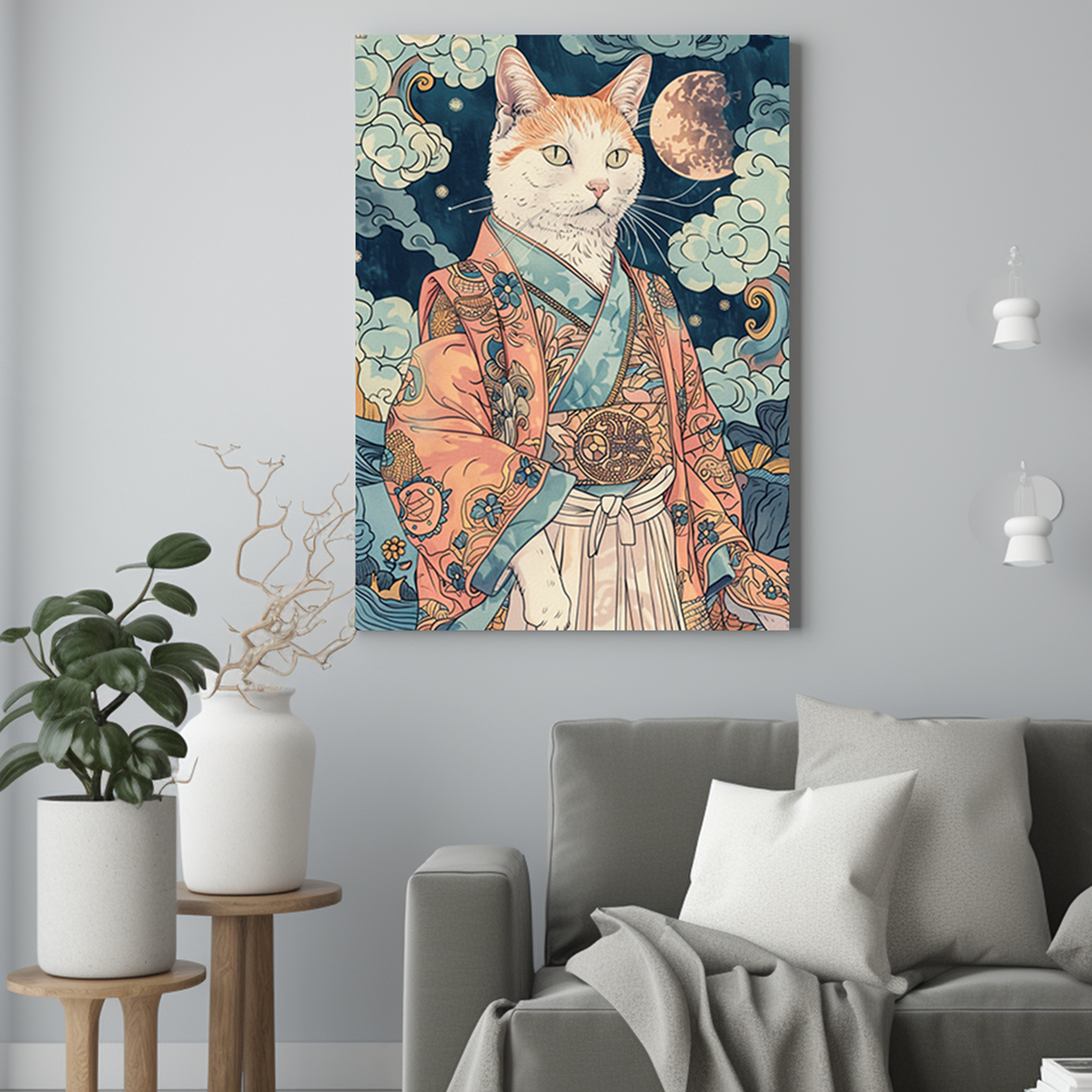Kotek w stylu japońskim - Portret kota ze zdjęcia na zamówienie