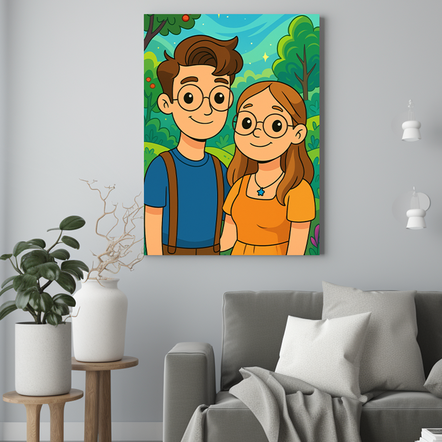 Kreskówkowa para - Portret ze zdjęcia pomysł na prezent