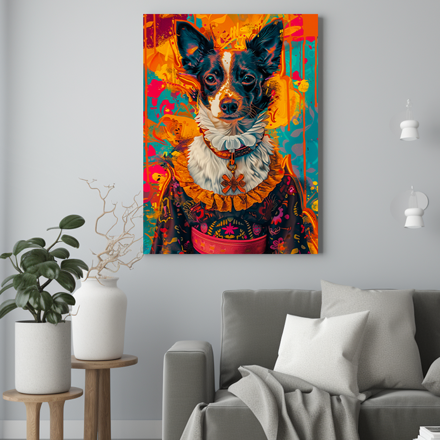 Dama jak malowana - Portret psa ze zdjęcia na zamówienie