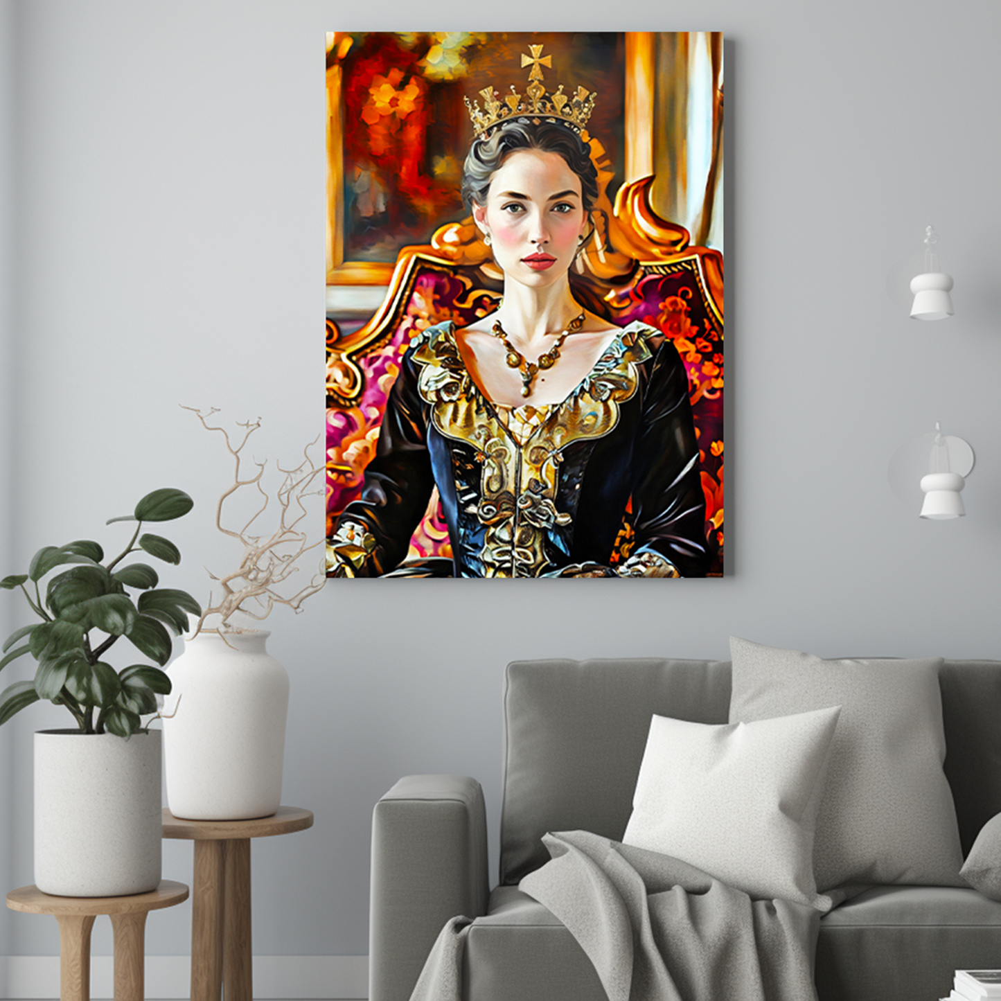 Dobra królowa na tronie - Portret ze zdjęcia na prezent dla kobiety