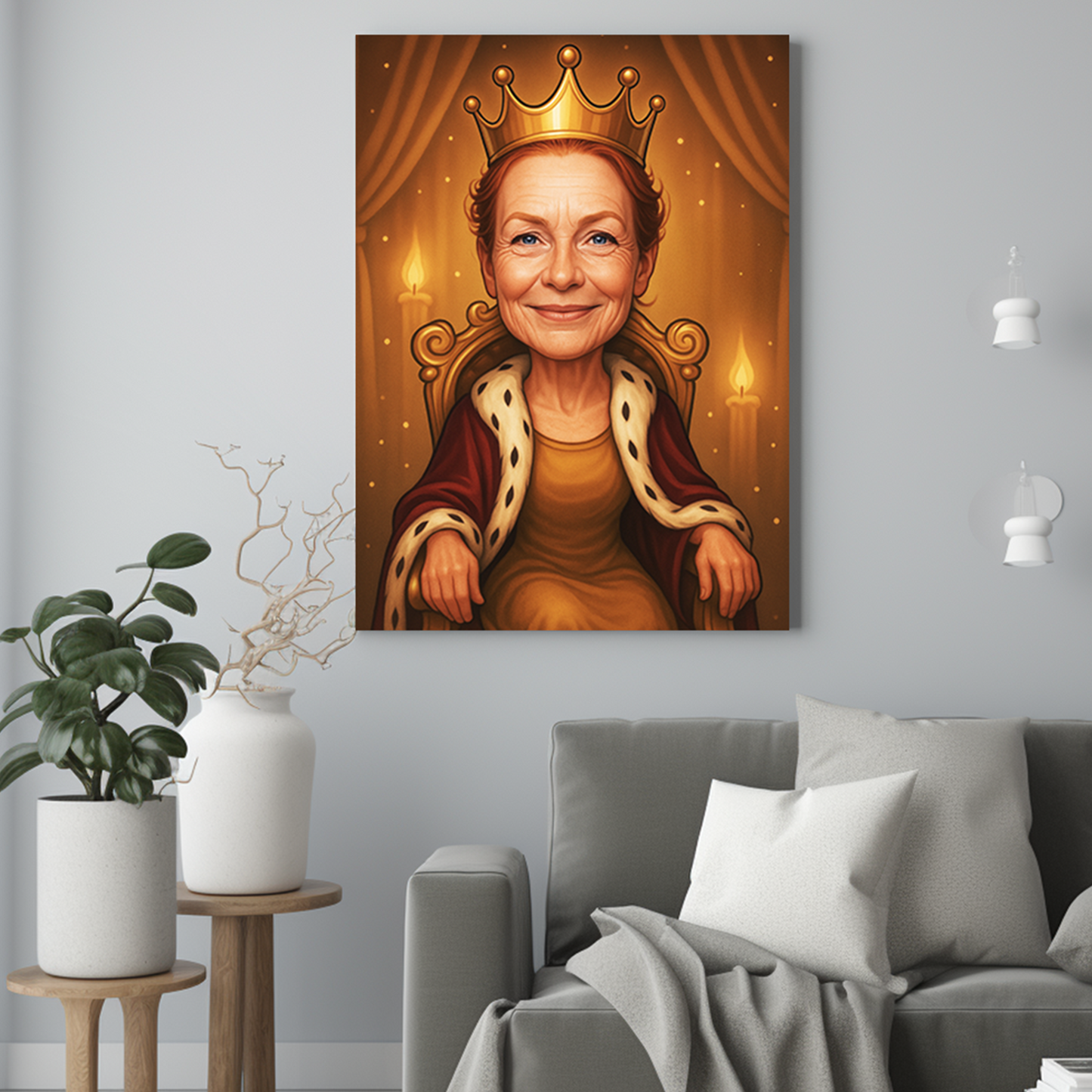 Złote królestwo mamy - Portret ze zdjęcia na prezent dla kobiety
