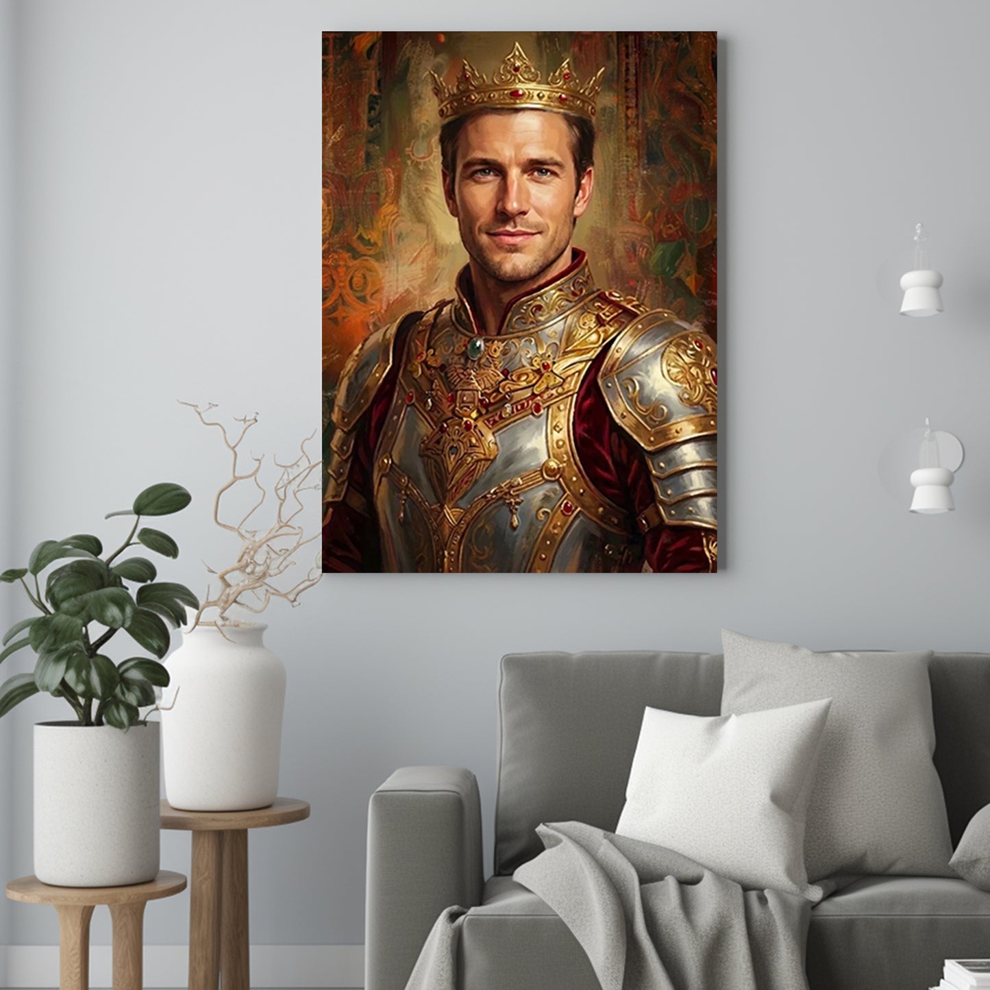 Król na obrazie - Portret ze zdjęcia na prezent dla mężczyzny