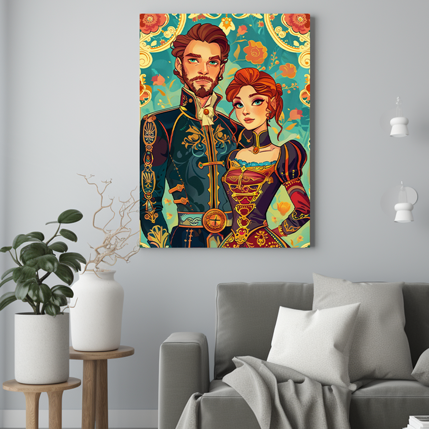 Dziewczyna z chłopakiem jak z bajki - Portret ze zdjęcia na prezent dla kobiety